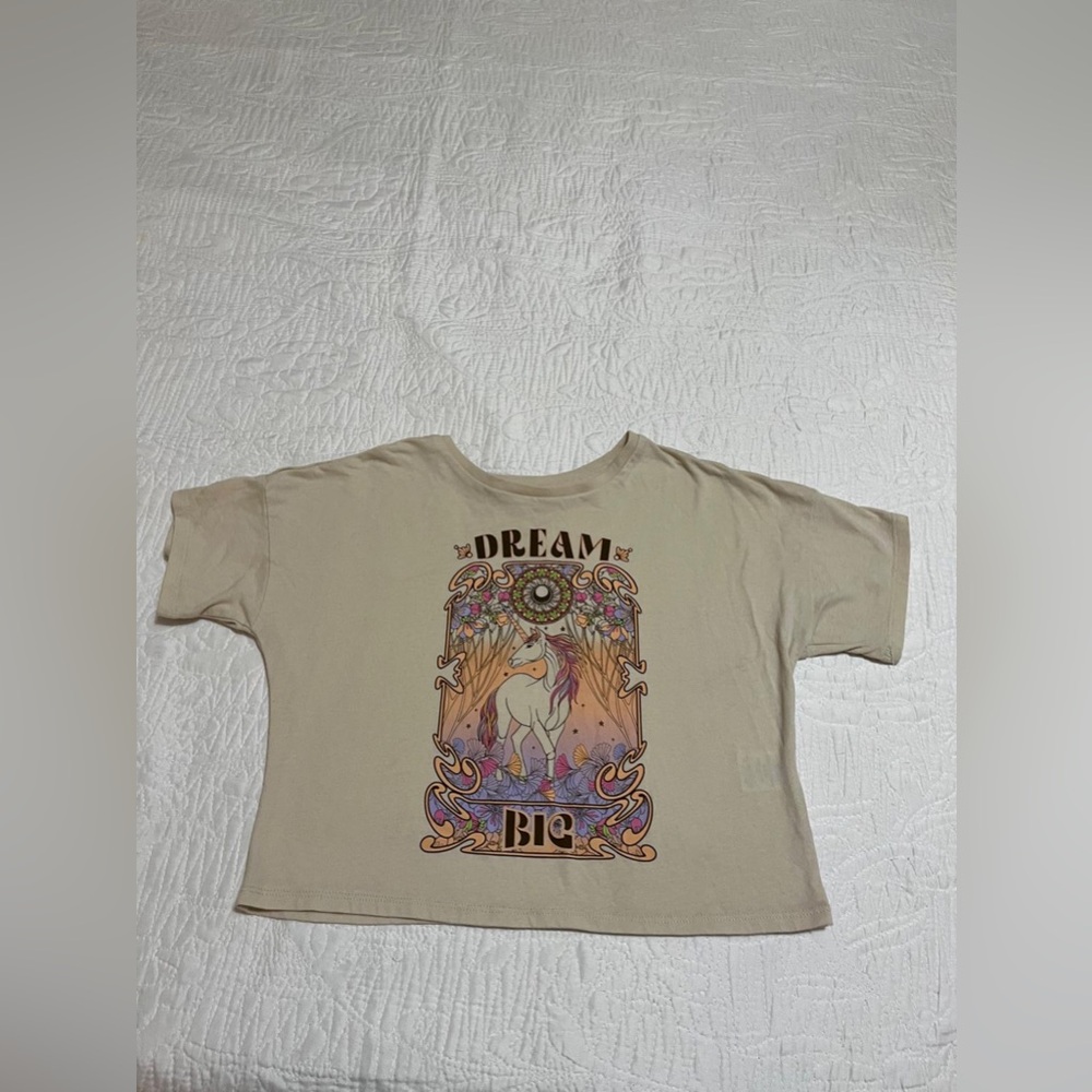 (21) Wonder Nation Dream Big Kids Beige T-Shirt